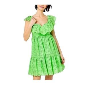 Lilly Pulitzer Asteria Dress in Cabana Green/Daisy Dreams Eyelet sz 6